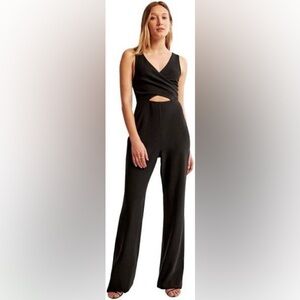 NWT - Abercrombie & Fitch Women's Plunge Cut Out Jumpsuit in Black - Size M
